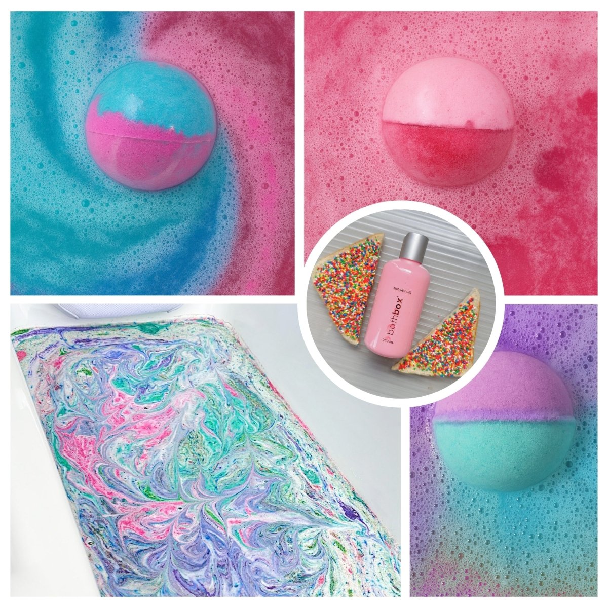 Girl Toy Bath Bomb, Glitter Bath Dust & Bubble Bath Gift Set Bundle by Bath Box Australia