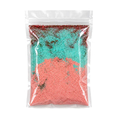 Holly Jolly Christmas bath dust 400g bag, pink and aqua with glitter, by Bath Box