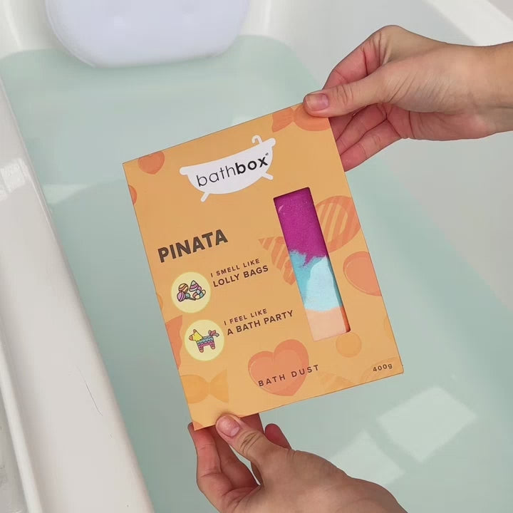 Pinata Bath Dust for Kids & Adults - Colourful Glitters & Lolly Bags Fragrance - Made in Australia by Bath Box
