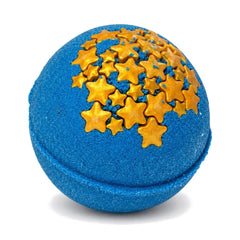 Silent Night Christmas bath bomb with gold stars, 220g, by Bath Box