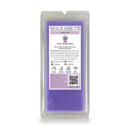 Grape Bubblegum Natural Soy Wax Melts - Candle Alternative Aromatherapy Strong Scent Fragrance Made in Australia by Bath Box