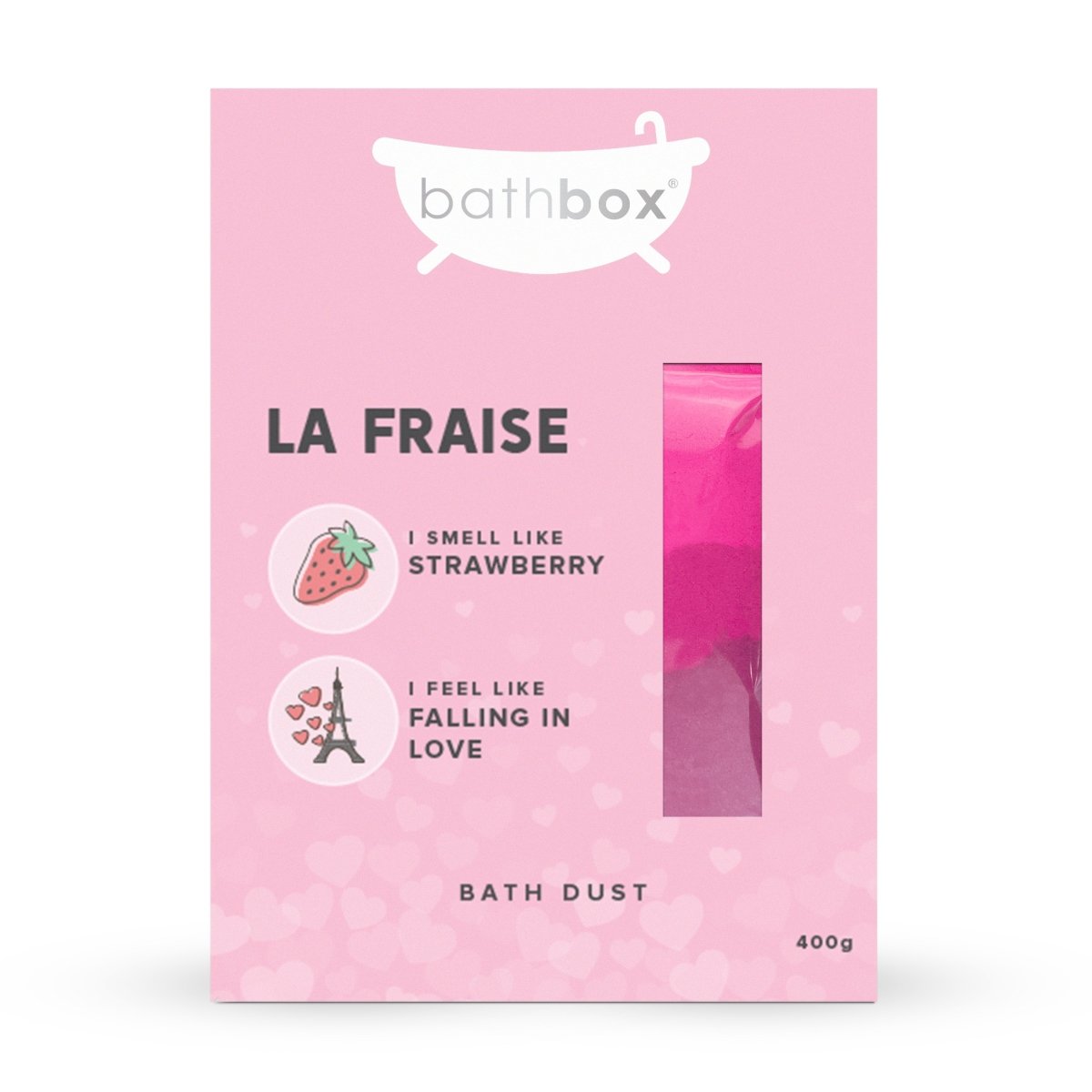 La Fraise Bath Dust for Kids & Adults - Colourful Glitters & Strawberry Fragrance - Made in Australia by Bath Box