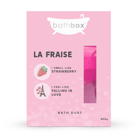 La Fraise Bath Dust for Kids & Adults - Colourful Glitters & Strawberry Fragrance - Made in Australia by Bath Box
