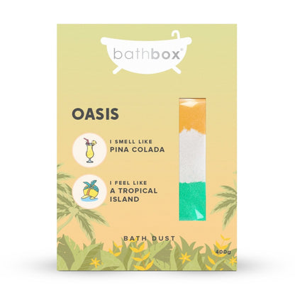 Oasis Bath Dust for Kids & Adults - Colourful Glitters & Pina Colada Fragrance - Made in Australia by Bath Box