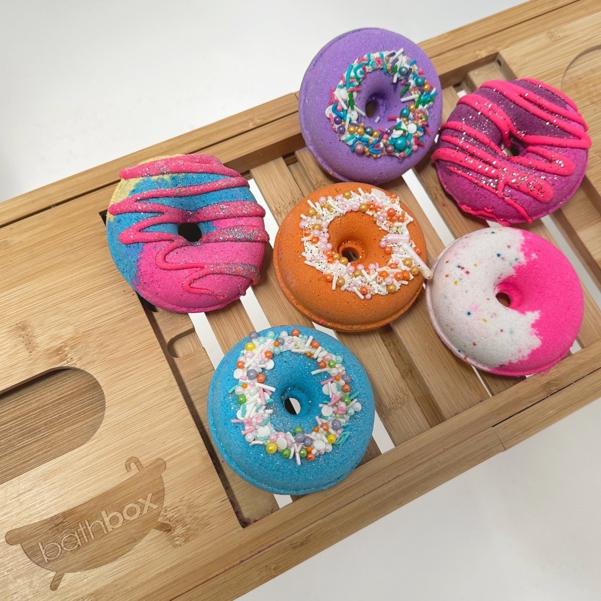 6 Pack Donut Bath Bombs Gift Set Bundle by Bath Box Australia