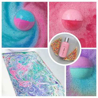 Girl Toy Bath Bomb, Glitter Bath Dust & Bubble Bath Gift Set Bundle by Bath Box Australia