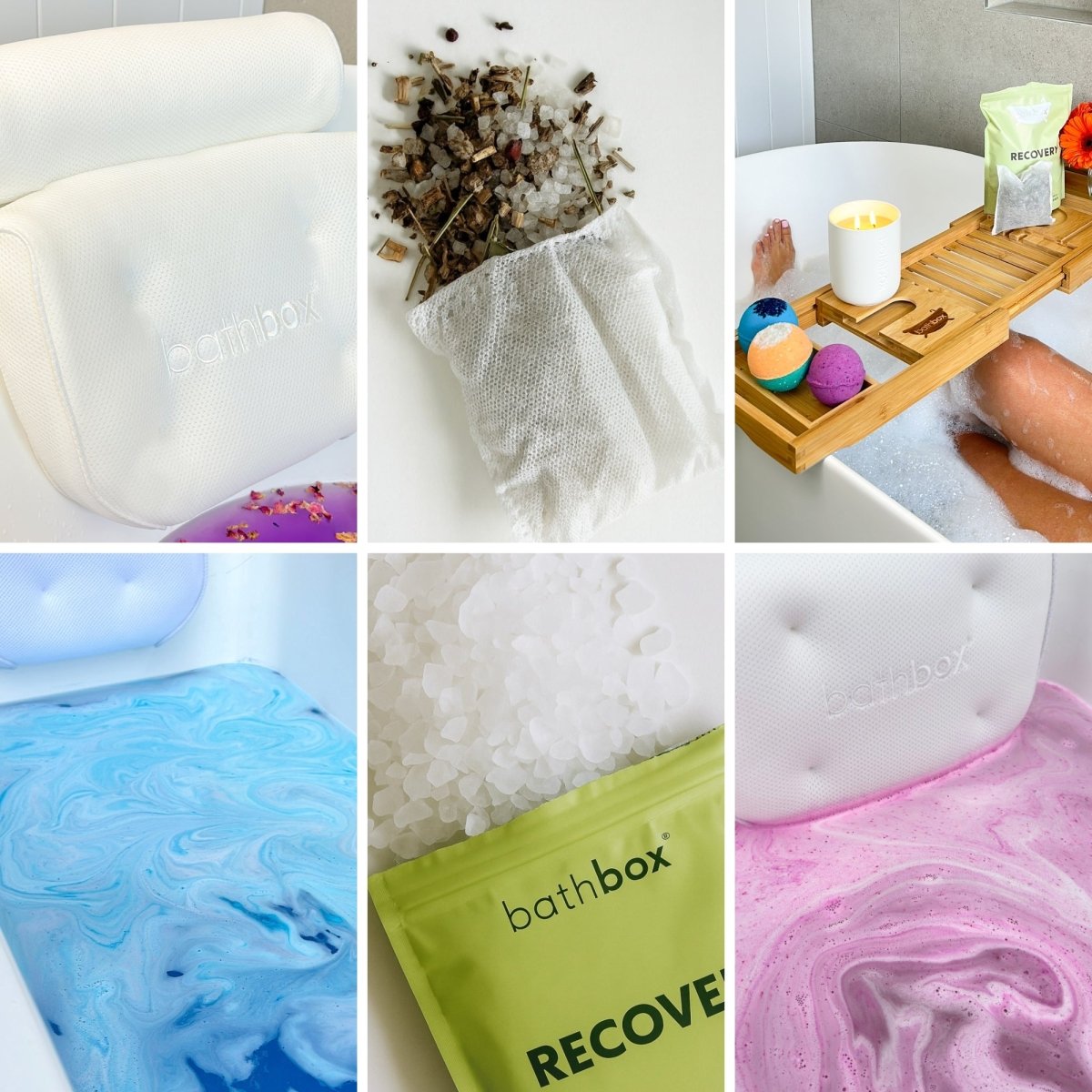 Muscle Relief Bath Gift Bundle - Recovery Epsom Bath Salts, Magnesium Sulphate Soaks & Bath Bombs by Bath Box Australia