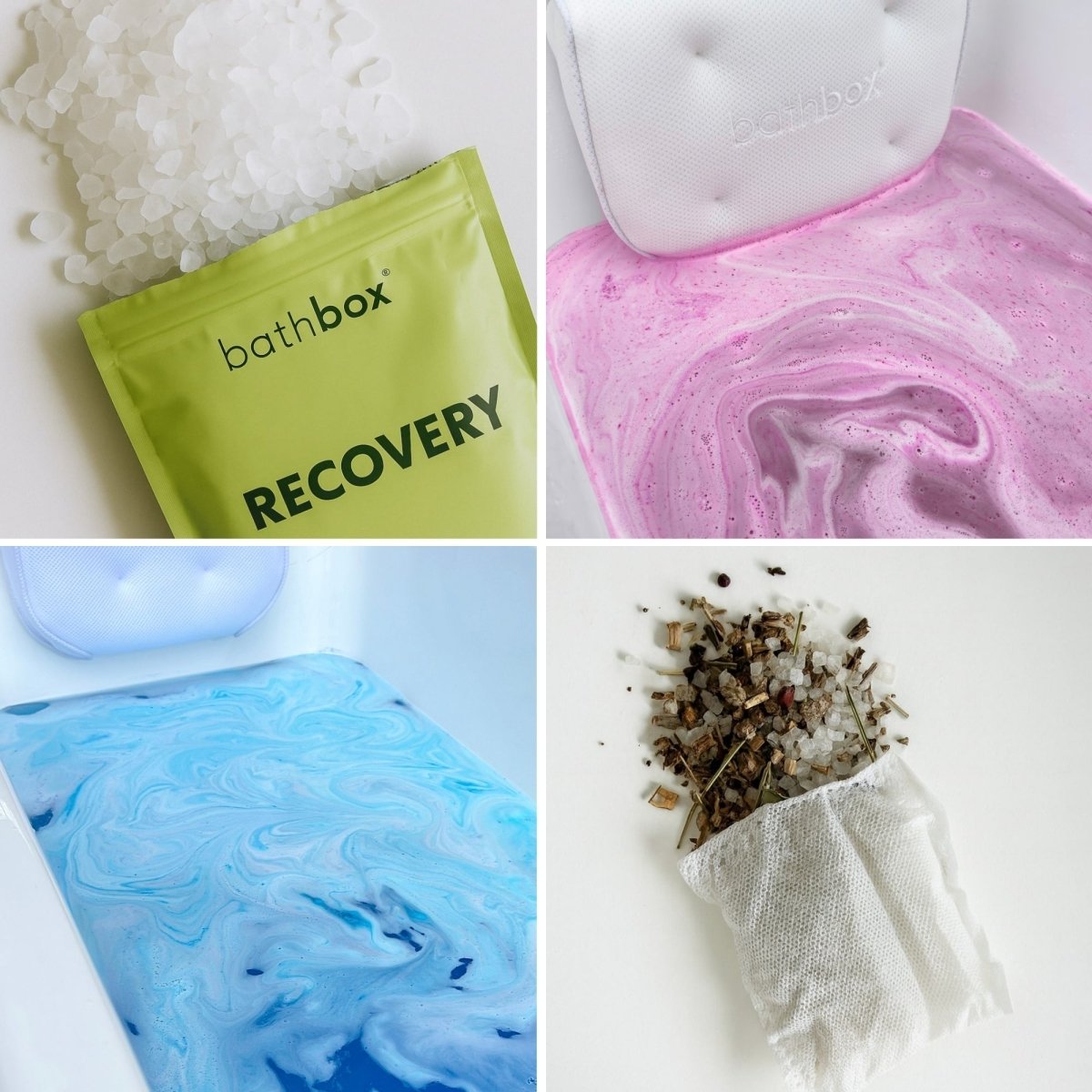 Muscle Relief Bath Gift Bundle - Recovery Epsom Bath Salts, Magnesium Sulphate Soaks & Bath Bombs by Bath Box Australia