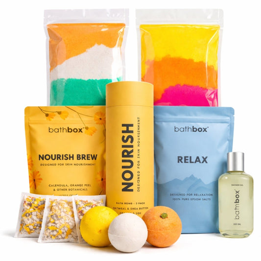Nourish Complete Bath Gift Set - Bath Bombs, Salts, Soaks & Bubble Bath Bundle