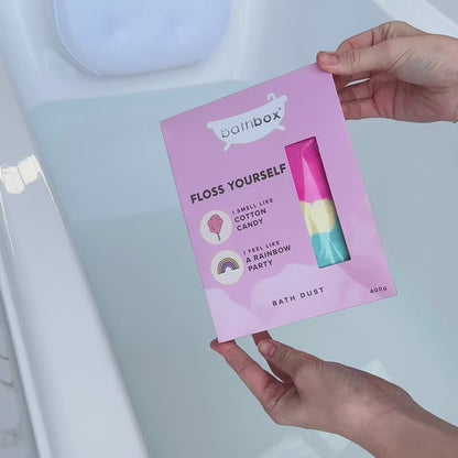 Floss Yourself Bath Dust for Kids & Adults - Colourful Glitters & Cotton Candy Fragrance - Made in Australia by Bath Box