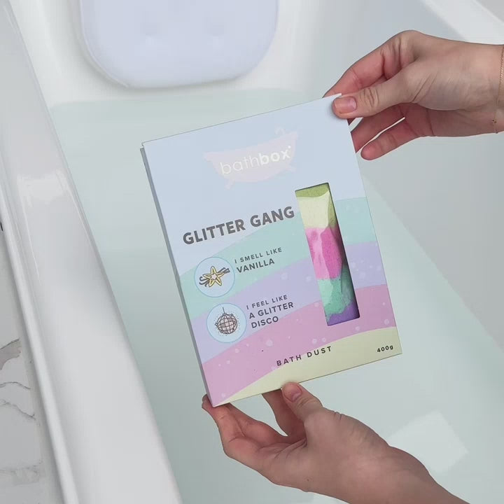 Glitter Gang Bath Dust for Kids & Adults - Colourful Glitters & Vanilla Fragrance - Made in Australia by Bath Box
