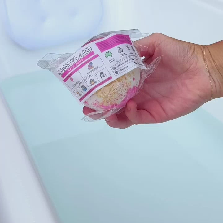 Candy Land Bath Bomb for Kids & Adults - Large & Colourful With Cotton Candy Fragrance - Made in Australia by Bath Box
