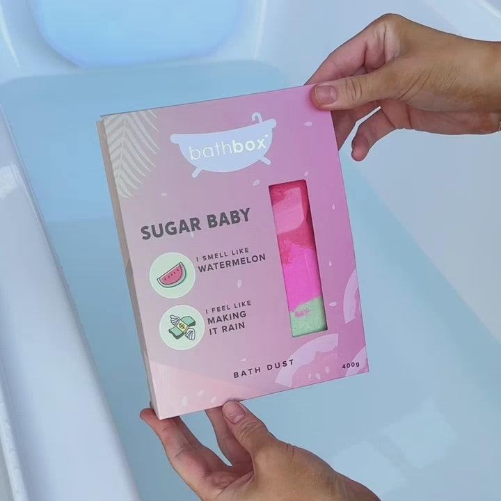 Sugar Baby Bath Dust for Kids & Adults - Colourful Glitters & Watermelon Fragrance - Made in Australia by Bath Box
