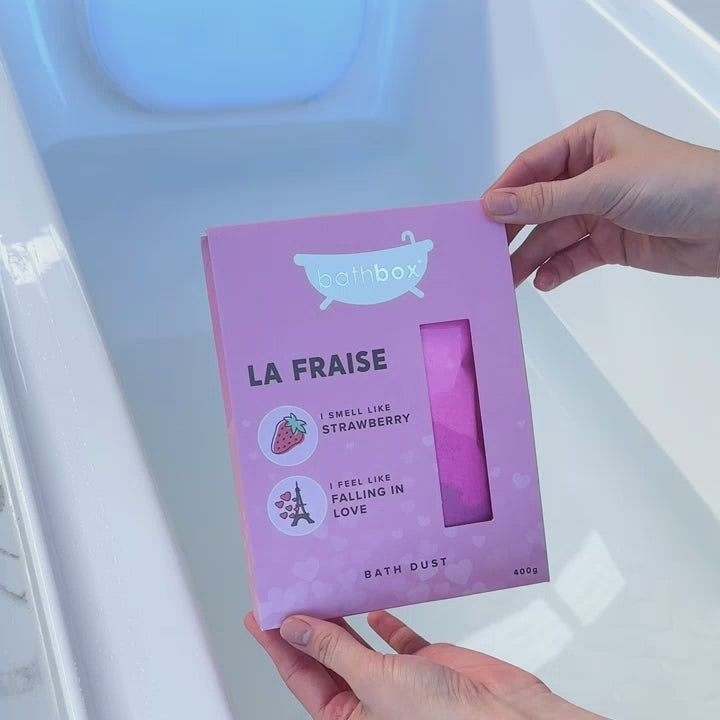La Fraise Bath Dust for Kids & Adults - Colourful Glitters & Strawberry Fragrance - Made in Australia by Bath Box