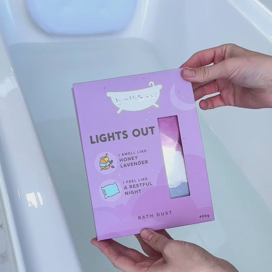 Lights Out Bath Dust for Kids & Adults - Colourful Glitters & Lavender Fragrance - Made in Australia by Bath Box
