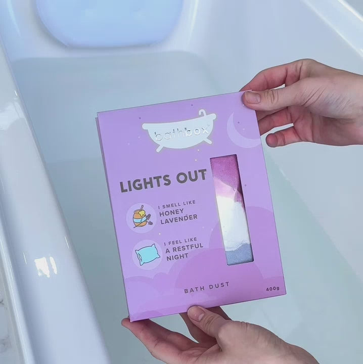 Lights Out Bath Dust for Kids & Adults - Colourful Glitters & Lavender Fragrance - Made in Australia by Bath Box
