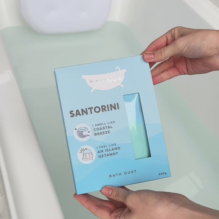 Santorini Bath Dust for Kids & Adults - Colourful Glitters & Coastal Breeze Fragrance - Made in Australia by Bath Box