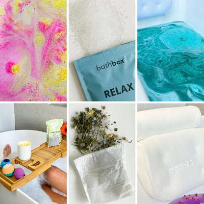 Relax & De-Stress Bath Gift Set - Bath Bombs, Salts & Soaks by Bath Box Australia