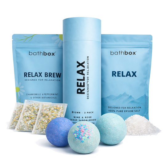 Relax Starter Bath Gift Set - Bath Bombs, Salts & Soaks Bundle
