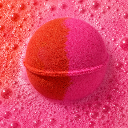 Timber Haven Exotic Woods Bath Bomb fizzing in water by Bath Box