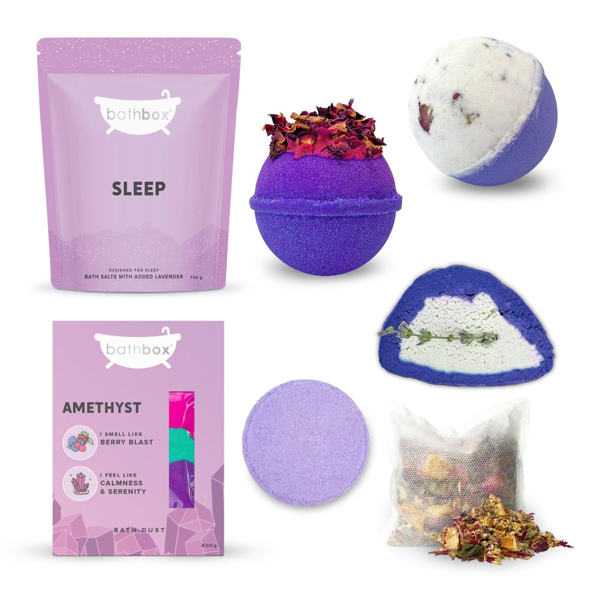 Sleep Bath Gift Set Bundle - Bath Bombs, Salts & Soaks by Bath Box Australia