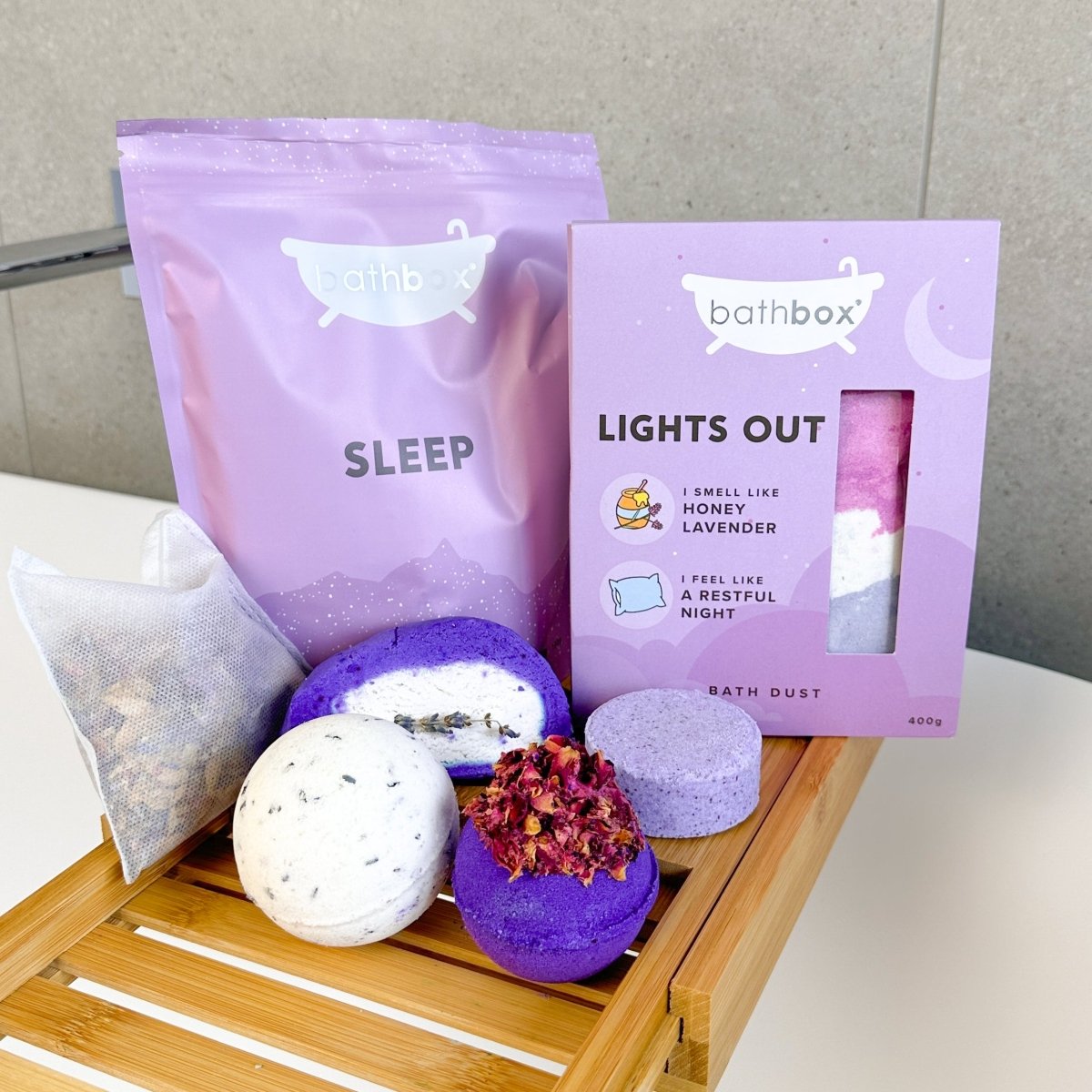 Sleep Bath Gift Set Bundle - Bath Bombs, Salts & Soaks by Bath Box Australia