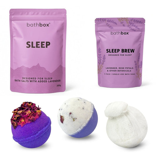 Sleep Bath Gift Set Bundle - Bath Bombs, Salts & Soaks by Bath Box Australia