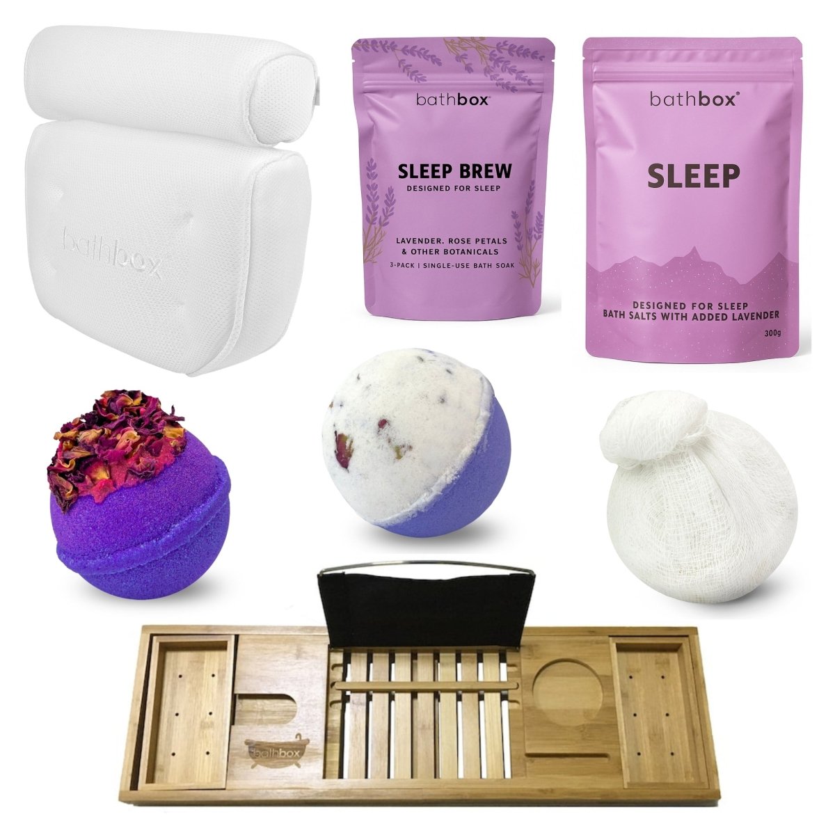 Sleep Bath Gift Set Bundle - Bath Bombs, Salts & Soaks by Bath Box Australia