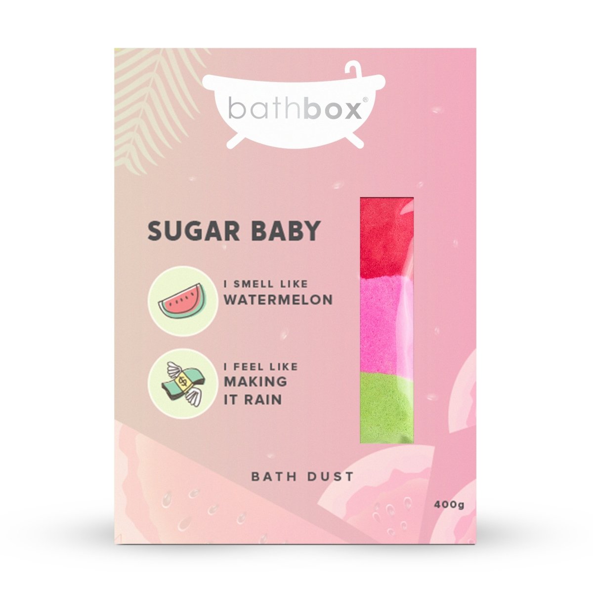 Sugar Baby Bath Dust for Kids & Adults - Colourful Glitters & Watermelon Fragrance - Made in Australia by Bath Box