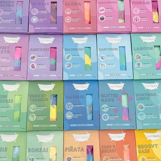 Mystery Bath Dust for Kids & Adults - Colourful Glitters & Many Fragrances - Made in Australia by Bath Box
