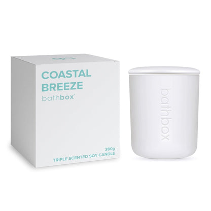 Coastal Breeze Candle - Natural Soy Wax, Large Triple Scented, Strong Double Wick Candle by Bath Box Australia