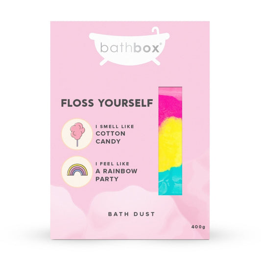 Floss Yourself Bath Dust for Kids & Adults - Colourful Glitters & Cotton Candy Fragrance - Made in Australia by Bath Box
