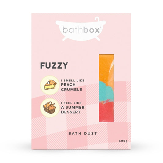 Fuzzy Bath Dust for Kids & Adults - Colourful Glitters & Peach Crumble Fragrance - Made in Australia by Bath Box