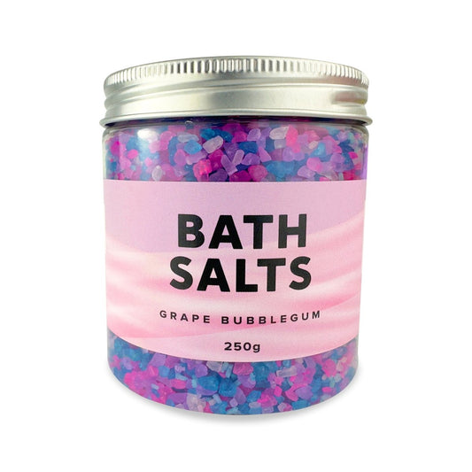 Grape Bubblegum Bath Salts - Epsom Magnesium & Sodium Chloride Soak - Bath Box Australia