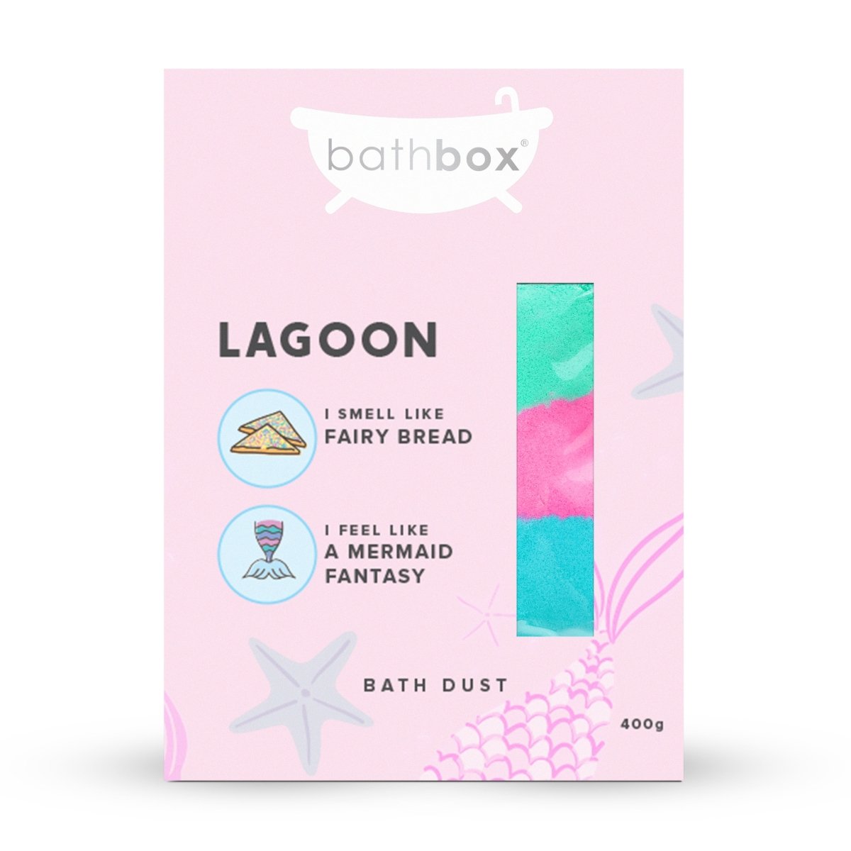 Lagoon Bath Dust for Kids & Adults - Colourful Glitters & Fairy Bread Fragrance - Made in Australia by Bath Box
