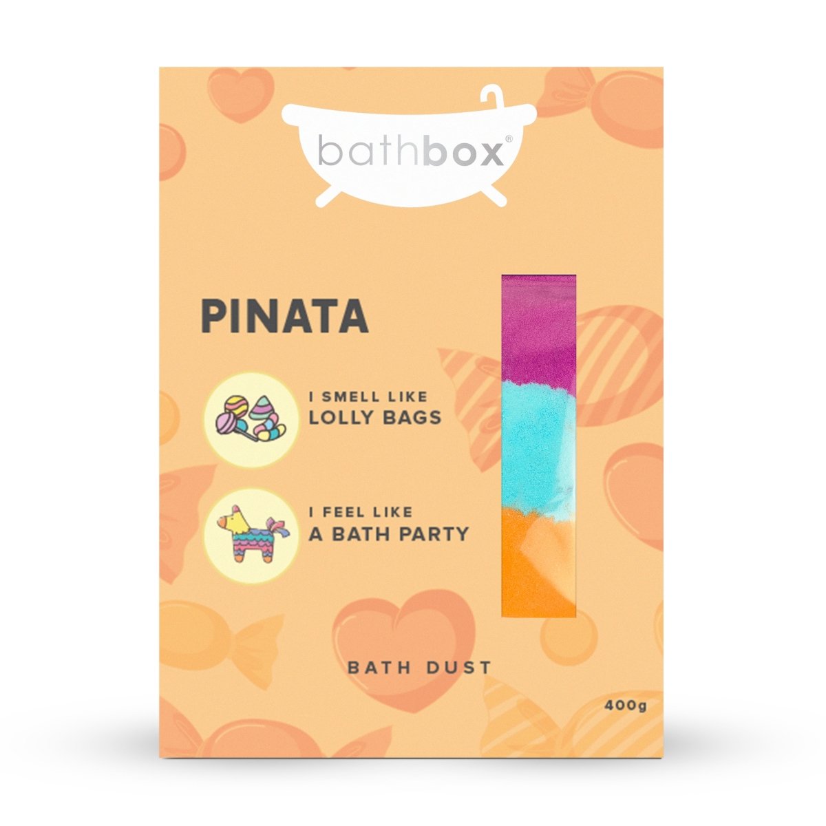 Pinata Bath Dust for Kids & Adults - Colourful Glitters & Lolly Bags Fragrance - Made in Australia by Bath Box