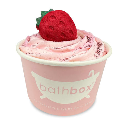 Strawberry Shortcake Bath Bomb Ice Cream Cup for Kids & Adults - Large Colourful Glitter - Made in Australia by Bath Box