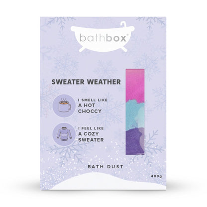 Sweater Weather Bath Dust for Kids & Adults - Colourful Glitters & Hot Chocolate Fragrance - Made in Australia by Bath Box