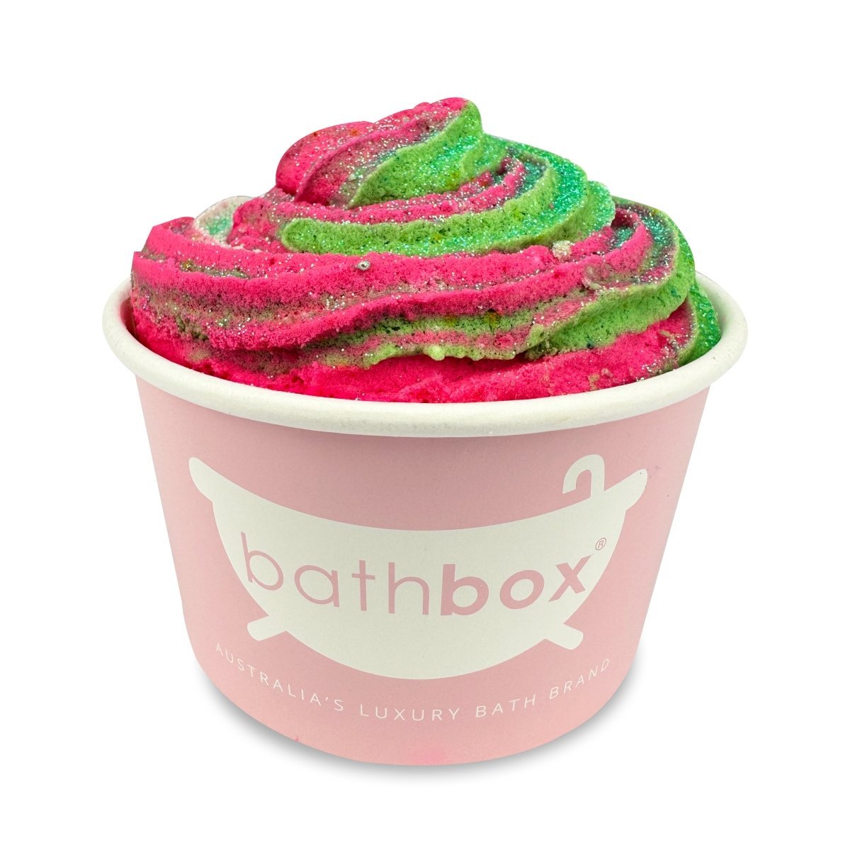 Watermelon Swirl Bath Bomb Ice Cream Cup for Kids & Adults - Colourful Glitter & Sprinkles - Made in Australia by Bath Box